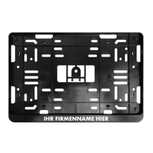 Kennzeichenhalter für Wohnwagen mit Textleiste