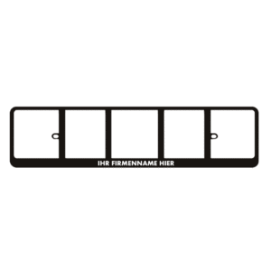 Einschiebe-Kennzeichenhalter mit Textleiste